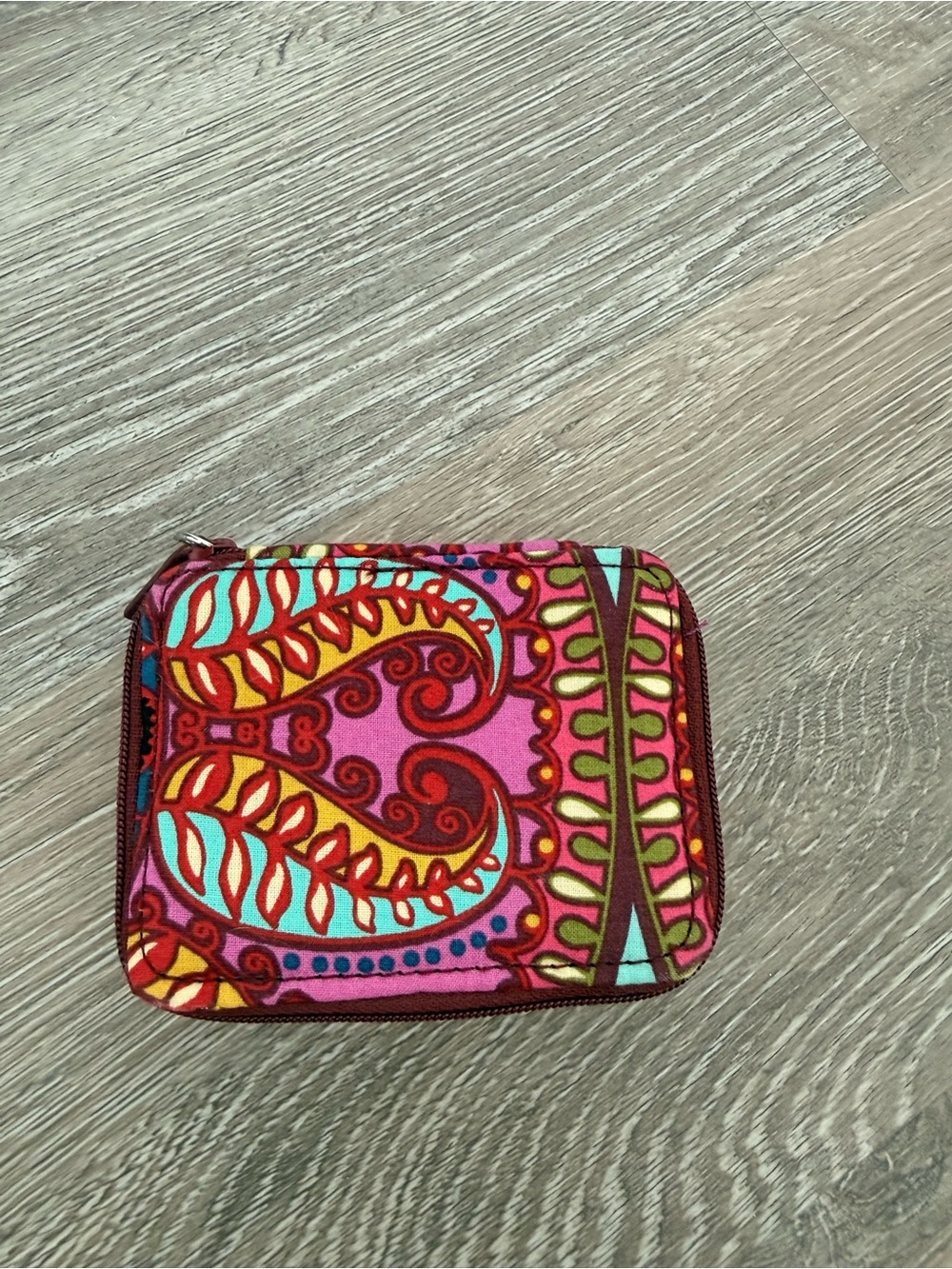 Vera Bradley Quilted Cotton 8-Day Travel Pill Box – Pink & Teal Paisley NWOT